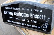 Engraved SP7 Black Cemetery Headstone Engraved SP7 Black Cemetery Headstone
