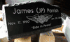 Engraved SP7 Jet Black Granite Slant Headstone