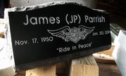 Engraved SP7 Jet Black Granite Slant Headstone