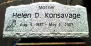 Engraved SP7 Slant Cemetery Marker in G614 Gray Granite