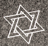 Engraved Star of David Cemetery Headstone Design 685 on G654 Dark Gray Granite