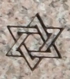 Engraved Star of David Cemetery Headstone Design 685 on G663 Granite