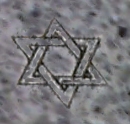 Engraved Star of David Cemetery Memorial Design 685 on Gray Granite