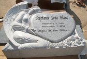 Engraved STM003 Carved Angel and Heart Upright Memorial