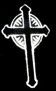 Engraved Sun Cross Cemetery Headstone Design 630 on Black Granite 