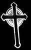 Engraved Sun Cross Cemetery Headstone Design 630 on Black Granite 