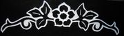 Engraved Tea Rose Garland Cemetery Headstone Design 1150 on Black Granite