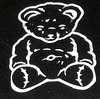 Engraved Teddy Bear Cemetery Headstone Design 888 on Black Granite