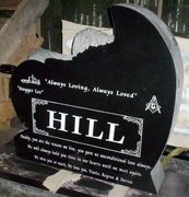 Engraved TF-A-02 Angel Cemetery Memorial in Jet Black Back View Engraved TF-A-02 Angel Cemetery Memorial in Jet Black Back View