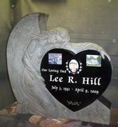 Engraved TF-A02 Angel Cemetery Memorial in Jet Black Front View