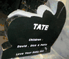 Engraved TF-A02 Jet Black Funeral Memorial Marker Back View