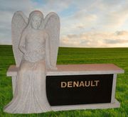 Engraved TF-A119 Carved Angel Memorial Bench Engraved TF-A119 Carved Angel Memorial Bench