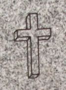 Engraved Three Dimensional Cross Cemetery Headstone Design 521 on G614 Gray Granite