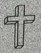 Engraved Three Dimensional Cross Design 521 on G633 Gray Granite