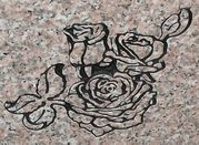 Engraved Three Rose Cemetery Headstone Design 1074 on Anxi Granite