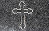 Engraved Trefoil Style Cross Cemetery Headstone Design D-114 on G654