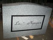 Engraved U-1 G614 Upright Funeral Memorial Back View Engraved U-1 G614 Upright Funeral Memorial Back View