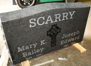 Engraved U1 G654 Dark Gray Granite Upright Companion Monument