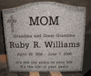Engraved U3 Gray Granite Stenciled Cross Tombstone