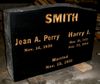 Engraved U9 Jet Black Granite Companion Headstone 