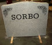 Engraved Upright Cemetery Headstone