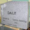 Engraved Upright Gray Granite Memorial