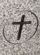 Engraved Veteran's Cross Symbol Cemetery Headstone Design D-86 on G633 Gray Granite