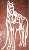 Engraved "Waiting" Horse Cemetery Headstone Design 362 on India Red