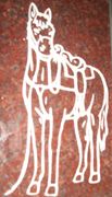 Engraved "Waiting" Horse Cemetery Headstone Design 362 on India Red