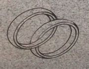 Engraved Wedding Bands Cemetery Headstone Design D-87 on Gray Granite