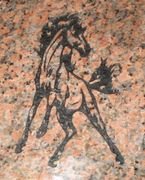  Engraved Wild and Free Mustang Cemetery Headstone Design 360 on Marble Red Granite