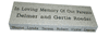 Engraved X-01 Memorial Bench in G633 Gray Granite Top and Side View