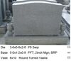 G614 COLORED STONE /  DOUBLE UPRIGHT HEADSTONE WITH BASE AND TWO VASES