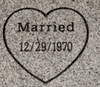 Heart Shaped Cemetery Headstone Design 1693  on Gray Granite