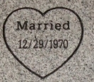 Heart Shaped Cemetery Headstone Design 1693 on Gray Granite Heart Shaped Cemetery Headstone Design 1693 on Gray Granite