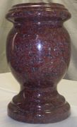India Red Granite Rounded Vase