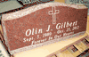 India Red Granite Slant Headstone