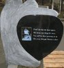 Inexpensive Carved Angel With Heart Grave Memorial 