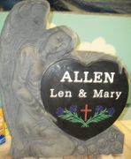 Jet Black Angel With Heart Monument-Hand Painted