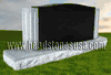 K-3 Jet Black and Gray Granite Upright Memorial with Base