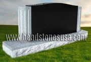 K-3 Jet Black and Gray Granite Upright Memorial with Base
