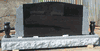 K2V-4 Jet Black and Gray Granite Upright Monument with Vases