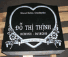 L-01 Laser-etched Jet Black Granite Upright Monument