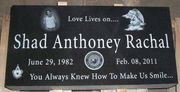 Laser-Etched 24x12x4 Jet Black Granite Memorial Marker 