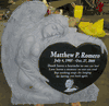Laser Etched Black Angel Heart Memorial