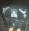 Laser-Etched N-01  Evergreen Granite Memorial Headstone