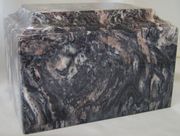 Mission Black Cultured Marble Cremation Urn