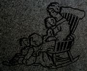 Mother and Child Cemetery Headstone Design 1470 on Gray Granite