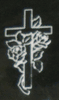 Sandblasted Cross & Rose Design 