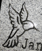 Sandblasted Humming Bird Design 